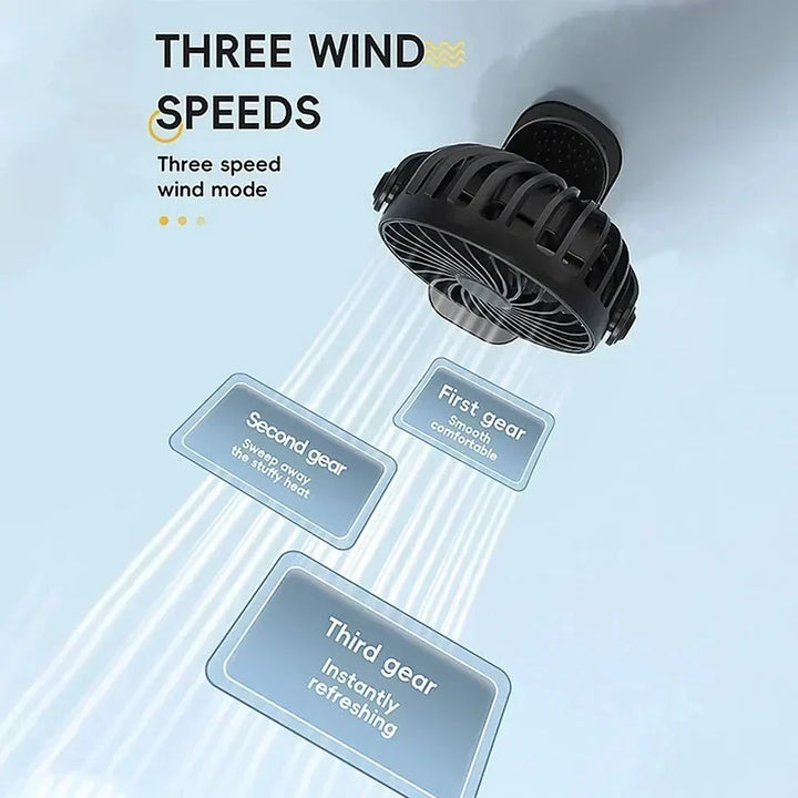 Wentylator USB FlexiBreeze | Obrotowy, przenośny z 3 prędkościami i lampką nocną