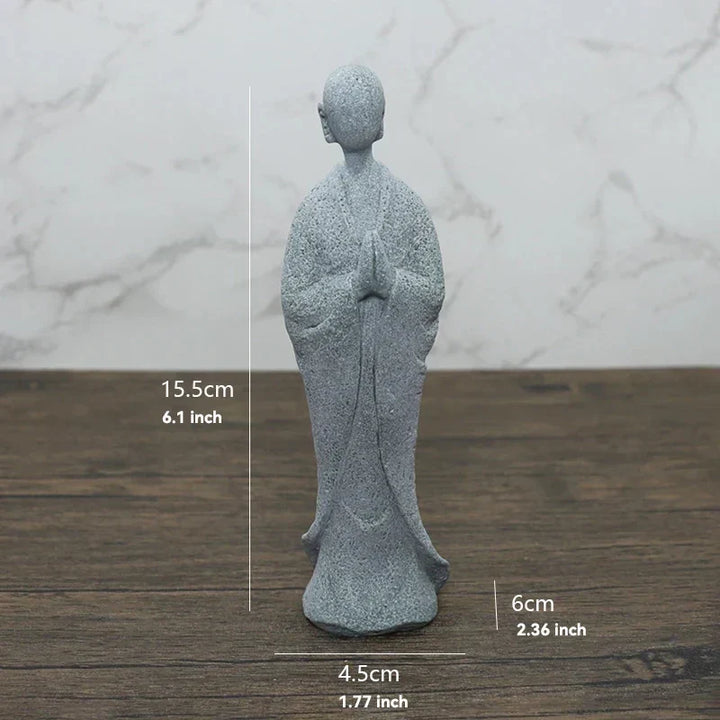 Mała figura Buddy z kamienia - buddyjscy mnisi, figury buddyzmu tybetańskiego, ornament do ogrodu zen, dekoracja do akwariów, medytacja w domu