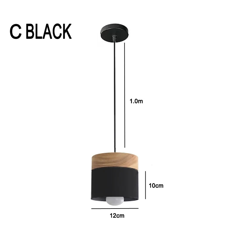 Nowoczesne Wiszące Lampy LED Nordic z Metalu i Drewna - Lampy do Jadalni i Kuchni
