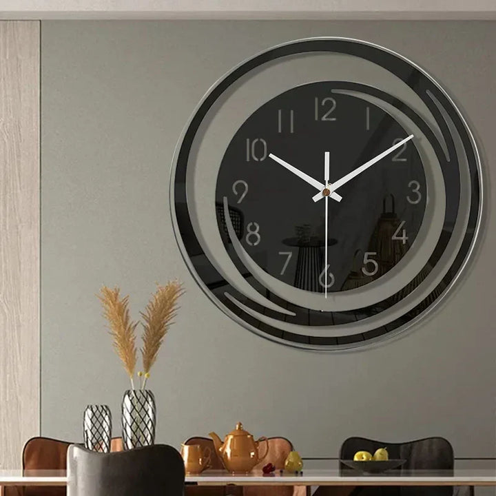Zegar Ścienny Akrylowy - Design Skandynawski - Czarny - Zegar