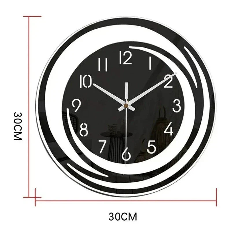 Zegar Ścienny Akrylowy - Design Skandynawski - Czarny - Zegar