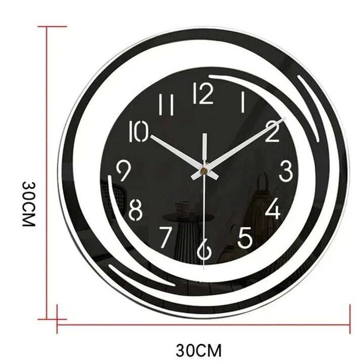 Zegar Ścienny Akrylowy - Design Skandynawski - Czarny - Zegar