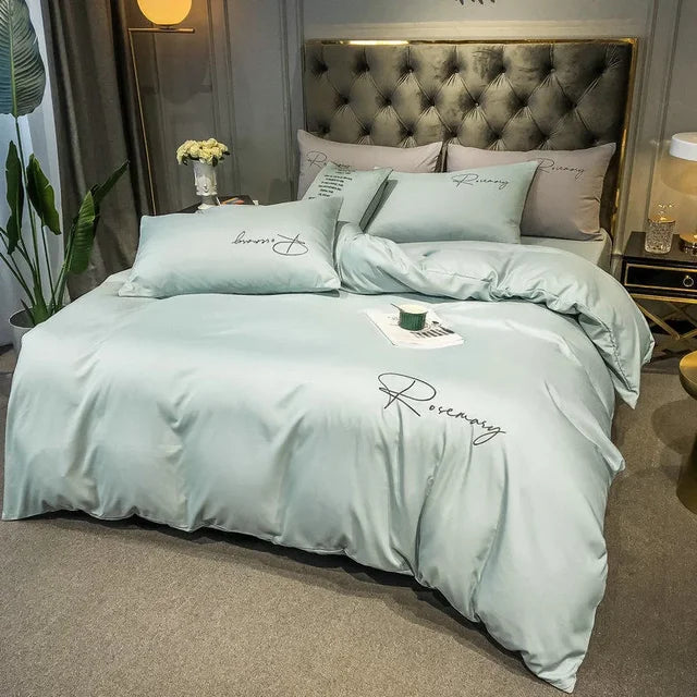EmbroiLux Pościel - Elegancka luksusowa poszwa na kołdrę z haftem