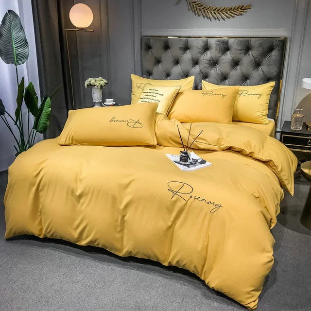 EmbroiLux Pościel - Elegancka luksusowa poszwa na kołdrę z haftem