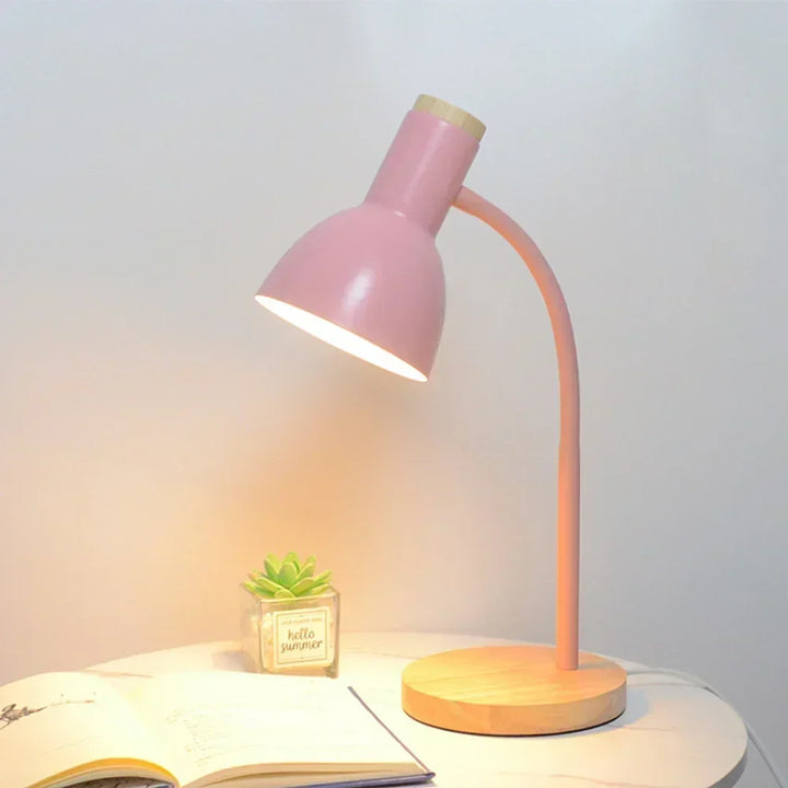 Oświetlenie Jesienne i Zimowe | Nordic Creative Wood Art Żelazna Lampa Biurkowa LED - Moxie