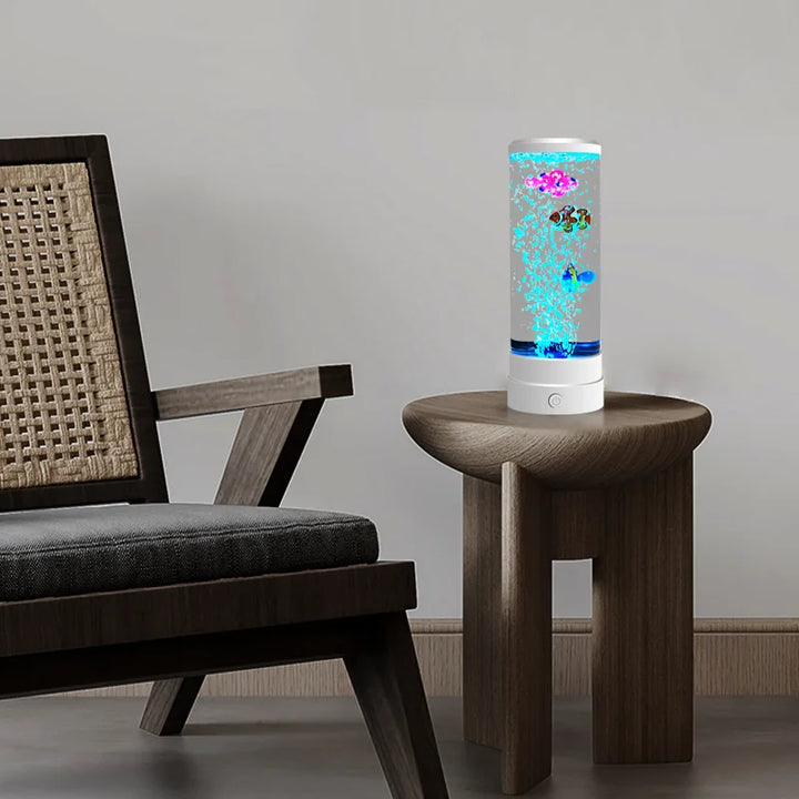 Symulowana kolorowa lampa LED duża ryba bąbelkowa światło akwarium USB nocna lampa do domu biurka sypialni salonu
