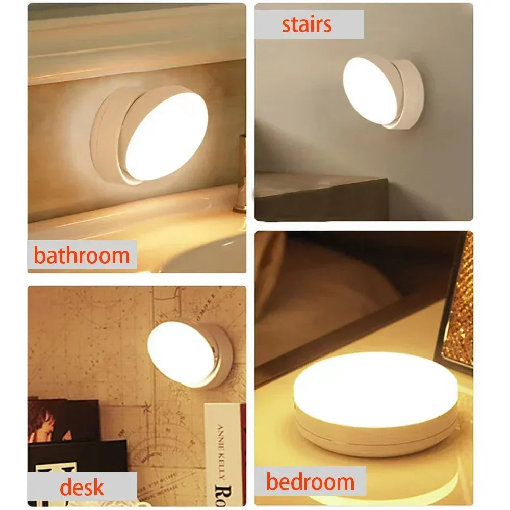 LumiFlex360 LED Nocna Lampa | Czujnik Ruchu | Obrót 360° | Ładowalna | Magnetyczna i Bezprzewodowa