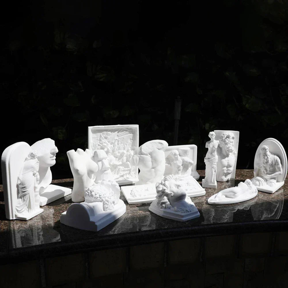 Nordycka Statua Postaci w Stylu INS z Gipsu DIY Malowane Akcesoria do Fotografii Dekoracje Stołowe Sztuka Domowa Gipsowa Dekoracja