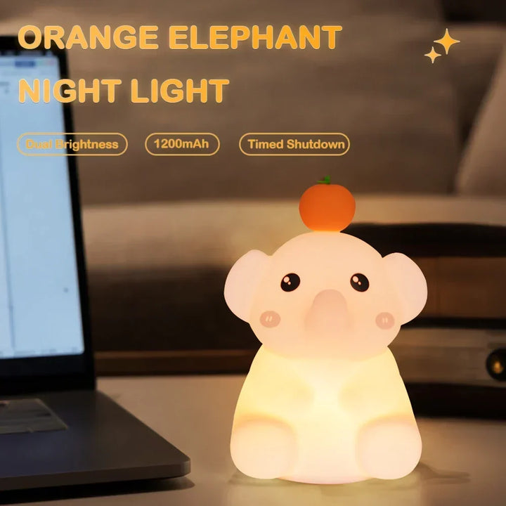 LumiDum LED Nocna Lampa | Miękki Silikon | 3 Poziomy Jasności | Przenośna i Ładowalna | 17,7 × 9,1 cm
