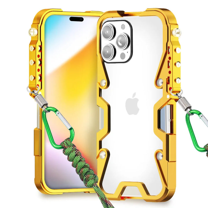 Taktyczna Obudowa iPhone z Odpornością na Wstrząsy i Aluminiową Ramą