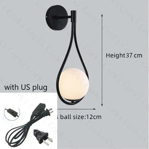 Lampa Ścienna z Luksusowymi Szklanymi Kulami