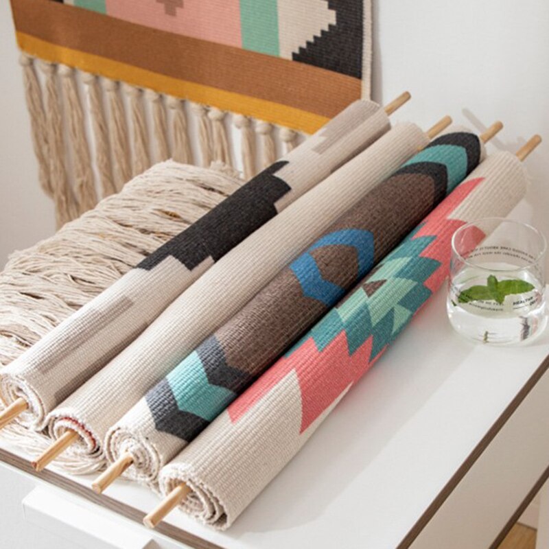 Boho Tkanina Ścienna, Makrama, Dekoracja Domu, Bawełnowy Frędzel, Ręcznie Wykonane, Tkane, Geometriczna Sztuka na Płótnie, Tkaniny na Tło
