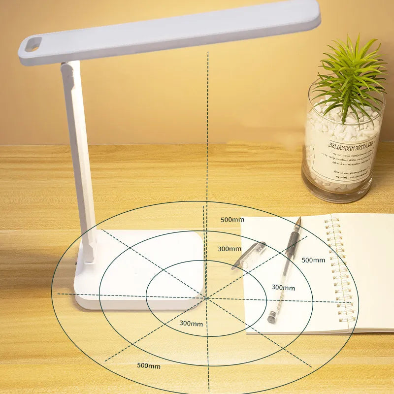6000mAh ładowalna lampa stołowa LED USB 3 kolory bezstopniowo ściemniana lampa biurkowa dotykowa składana z ochroną oczu, nocna lampka do czytania