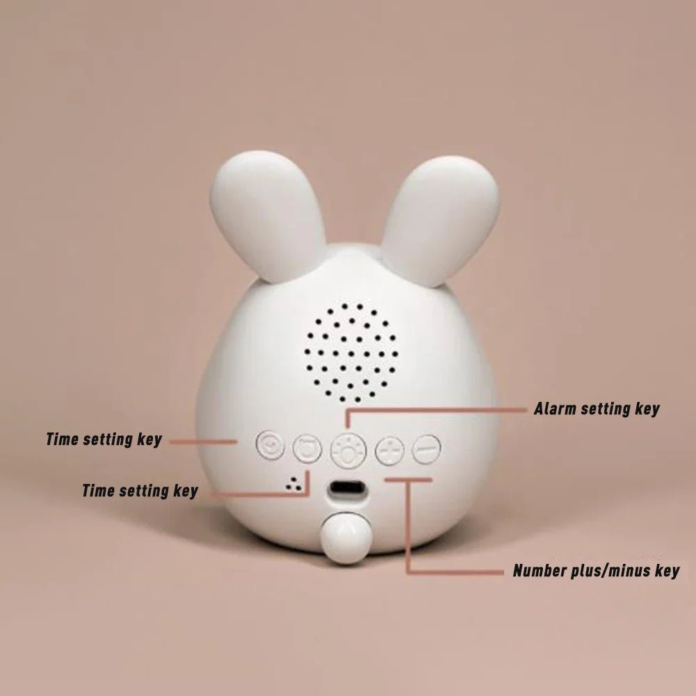 Zegar Alarmowy w Kształcie Królika dla Dzieci z LED Nocnym Światłem - BunniGlow |