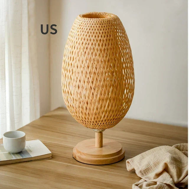 Lampa rattanowa - Bezstopniowa lampa koszykowa do dekoracji sypialni i salonu