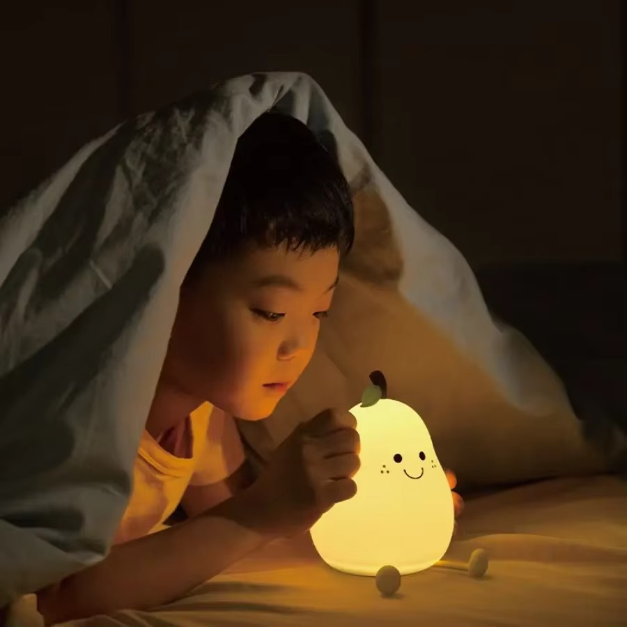 Super Miękka Lampa Nocna w Kształcie Gruszki z Dotykowym Sterowaniem w Wielu Kolorach