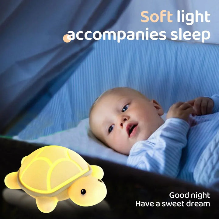 ShellGlow LED Nocna Lampa | Urocza Żółwica | Miękki Silikon | Zmiana Koloru i Ciepłe Światło | Ładowanie USB-C | 10.2 × 15.8 × 6.1 cm