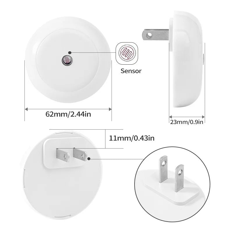 NOXORA LED lampka nocna | Czujnik zmierzchu i automatyczne przyciemnianie | Lampka wtyczkowa | Ciepła biała
