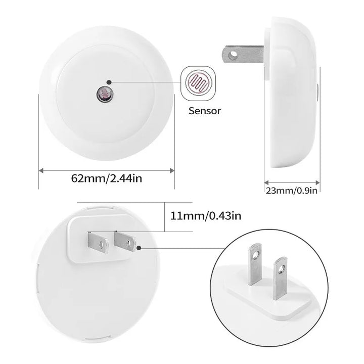NOXORA LED lampka nocna | Czujnik zmierzchu i automatyczne przyciemnianie | Lampka wtyczkowa | Ciepła biała
