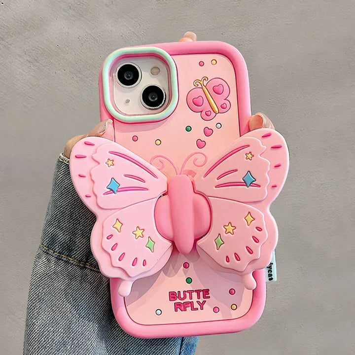 Urocza 3D Złożona Obudowa Motyla Ochronna do iPhone&