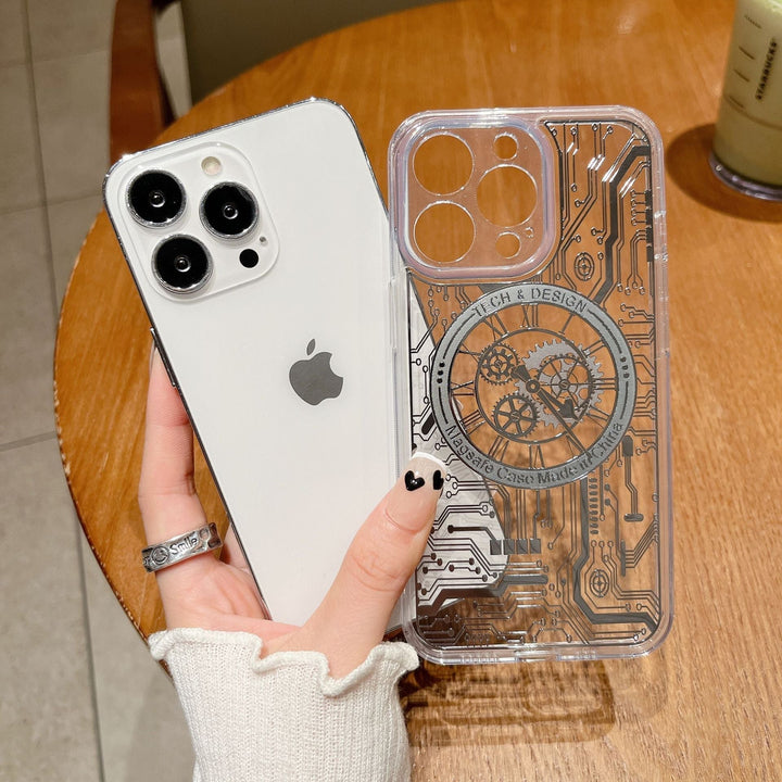 Przezroczysta Obudowa Mechanicznego Zegara Magsafe do iPhone&