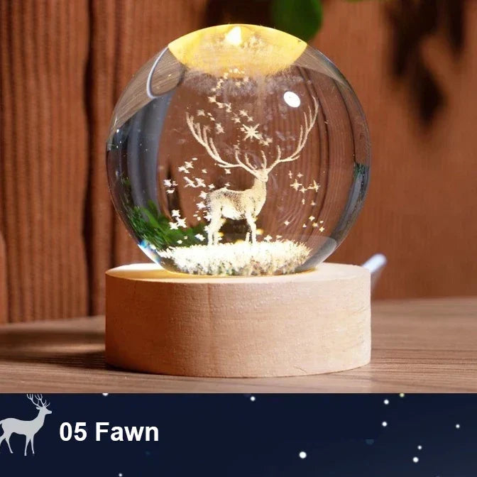 Astranova Galaxy Night Light | LED Kryształowa Kula z Wzorem Drogi Mlecznej | Ciepłe Białe Światło | Kreatywny Prezent dla Dzieci i Dorosłych