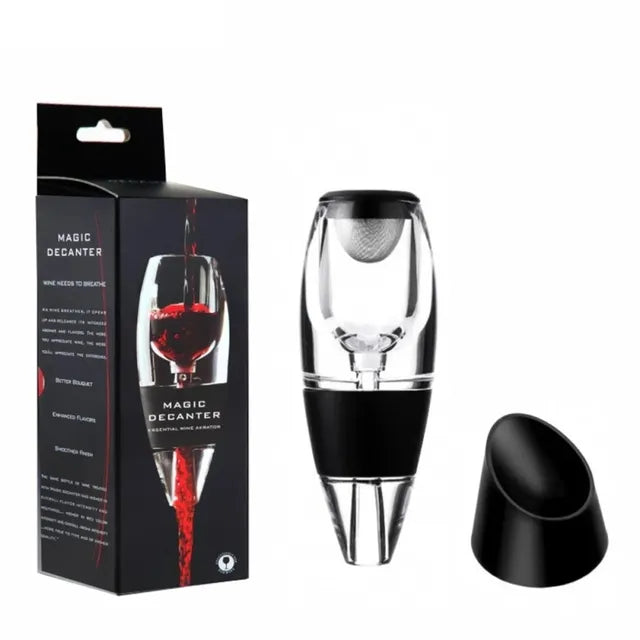 Aerator do wina, karafka, wylewka, zestaw z filtrami, oczyszczacz powietrza, dyfuzor na stojaku, aerator powietrza, sitko, aerator, wino do baru w jadalni