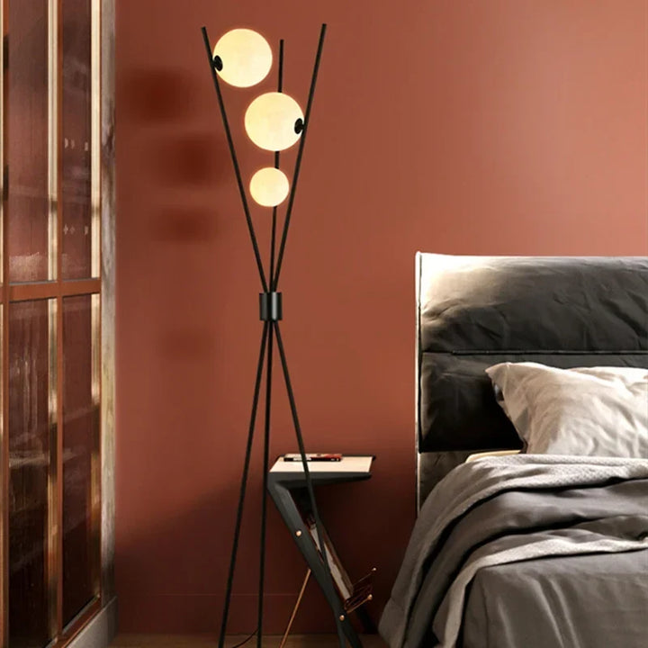 LunaGlow 3D Lampa Podłogowa Księżyc nowoczesny design z tripod LED!