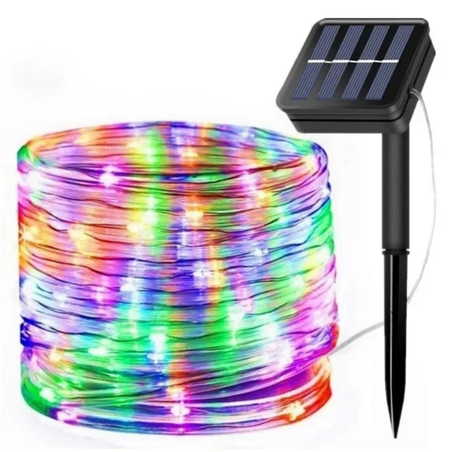 Lampki solarne LED - Zewnętrzne wodoodporne lampki na Boże Narodzenie, do ogrodu, trawnika, drzew, ogrodzenia i dekoracji ścieżek