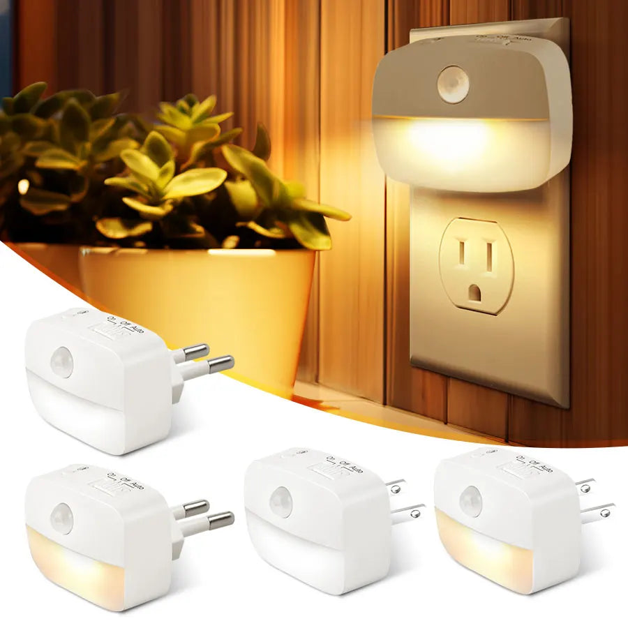 LumoSense LED Nocna Lampa | Z Czujnikiem Ruchu i Światła | Przyciemniana i Energooszczędna | Ciepła Biała i Zimna Biała