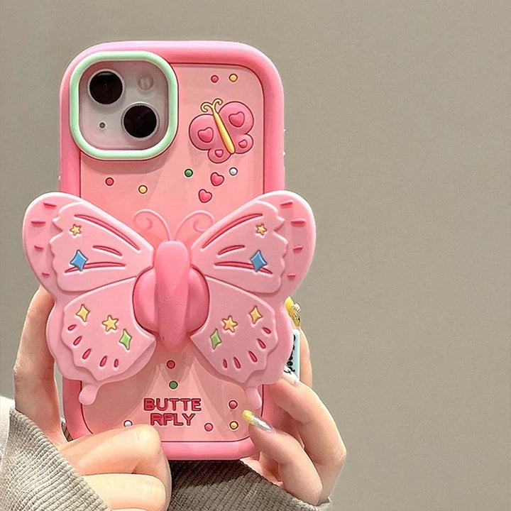 Urocza 3D Złożona Obudowa Motyla Ochronna do iPhone&