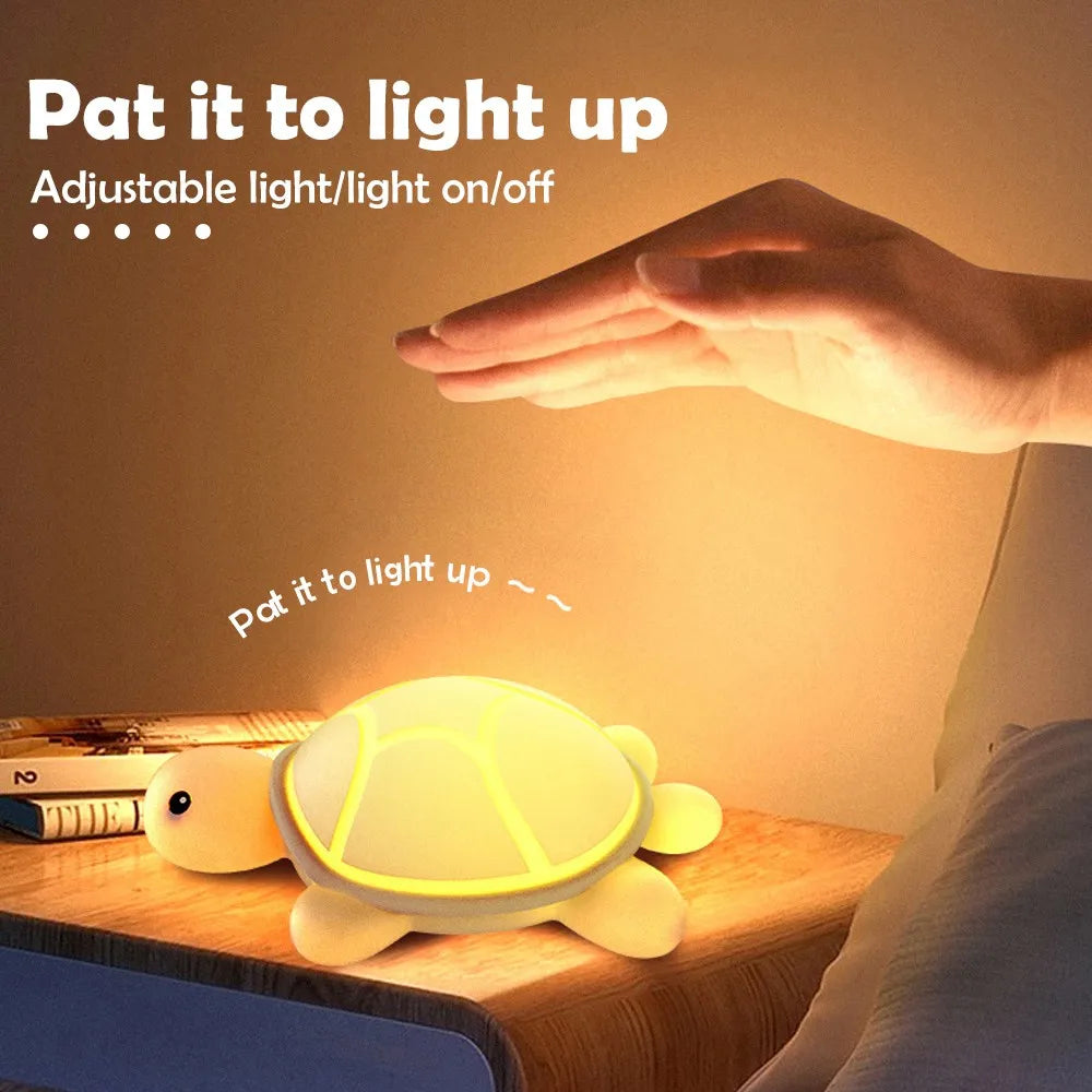 ShellGlow LED Nocna Lampa | Urocza Żółwica | Miękki Silikon | Zmiana Koloru i Ciepłe Światło | Ładowanie USB-C | 10.2 × 15.8 × 6.1 cm
