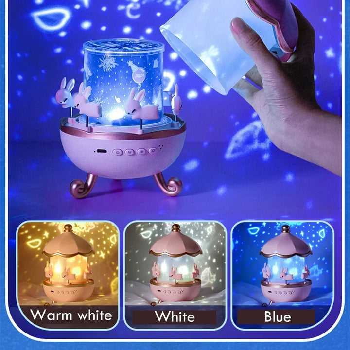 Magiczny Projektor LED Nocnej Lampki Króliczka |