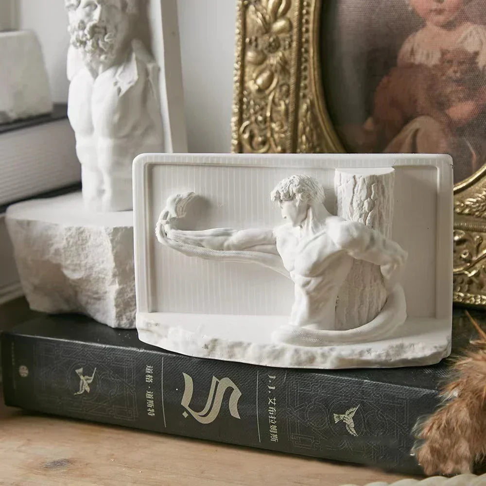 Nordycka Statua Postaci w Stylu INS z Gipsu DIY Malowane Akcesoria do Fotografii Dekoracje Stołowe Sztuka Domowa Gipsowa Dekoracja