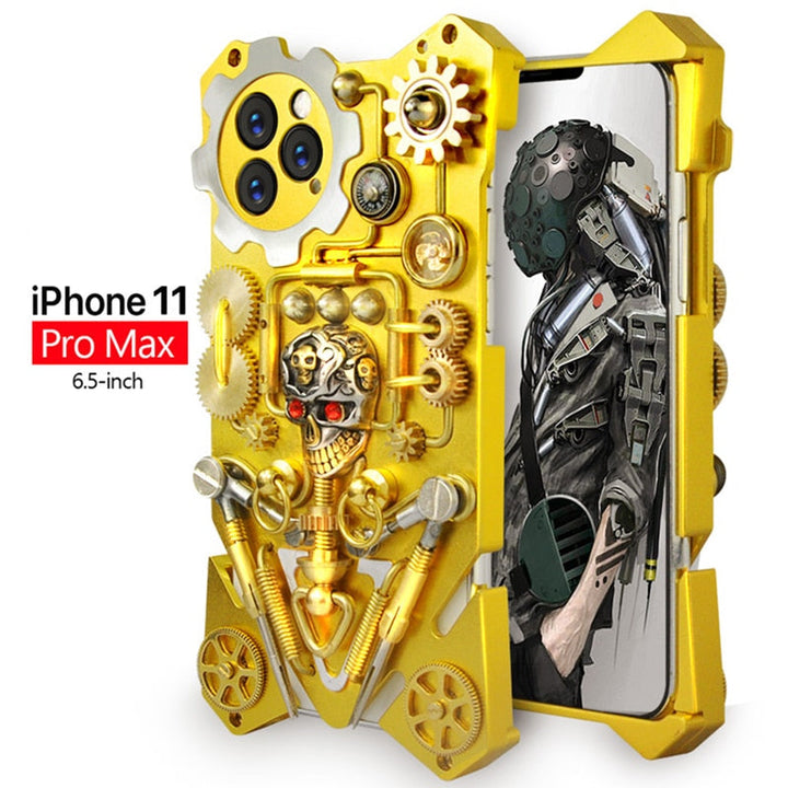Mechaniczna Czaszka w Stylu Cyberpunk - Etui na iPhone