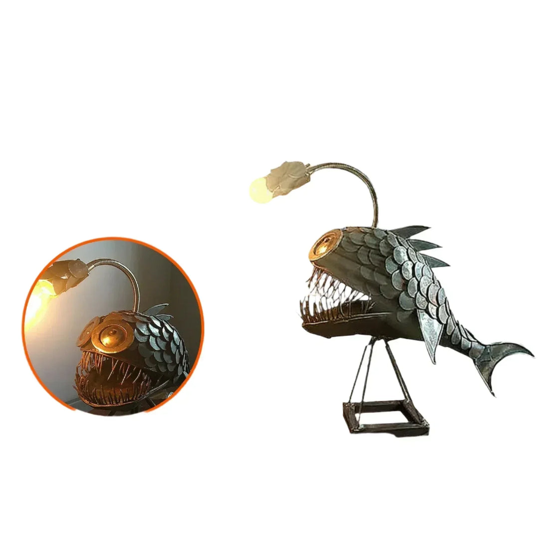 Lampa stołowa - RusticFish - Regulowane oświetlenie - Ręcznie wykonany artystyczny urok