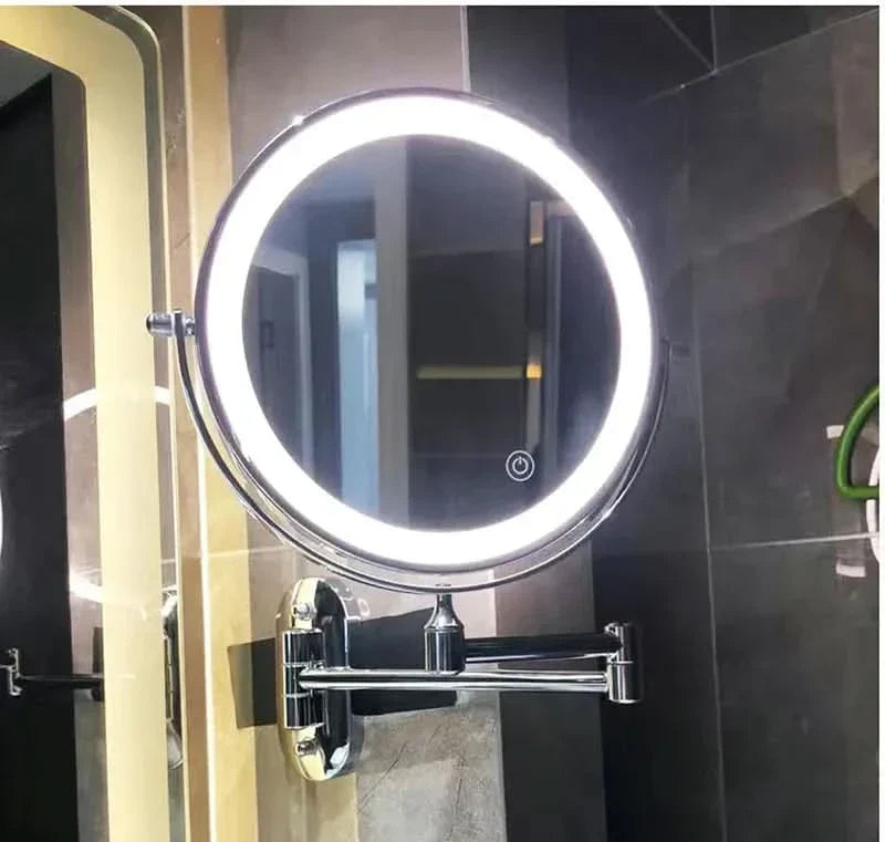 Czarny LED Ładowany Lusterko do Makijażu – 3 kolory Światła