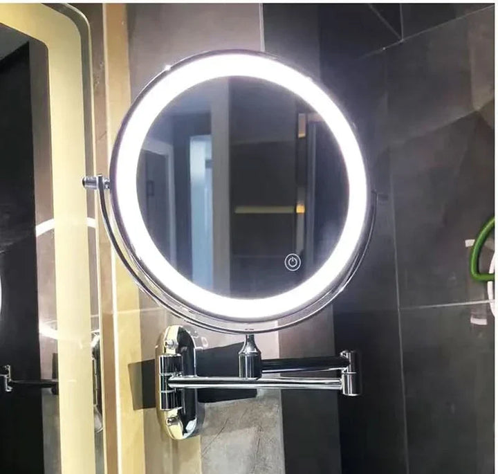 Czarny LED Ładowany Lusterko do Makijażu – 3 kolory Światła
