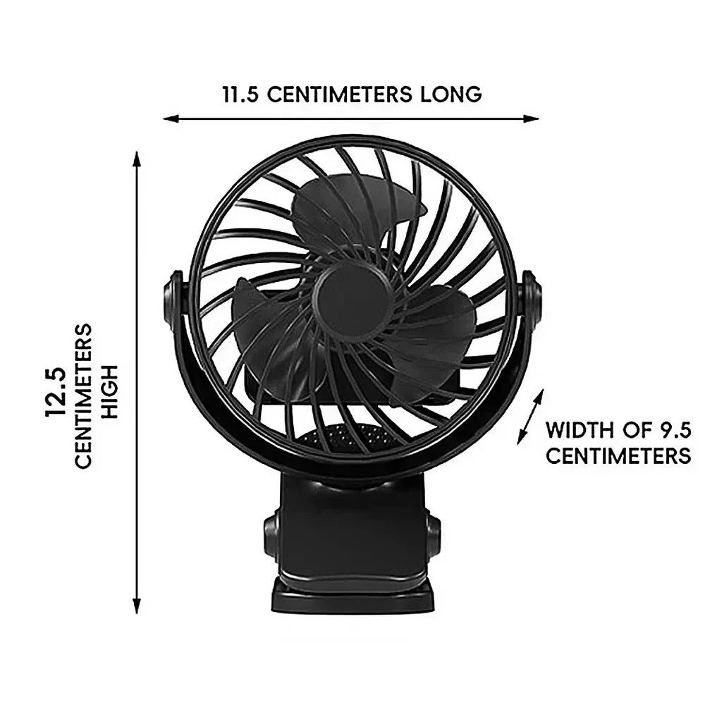 Wentylator USB FlexiBreeze | Obrotowy, przenośny z 3 prędkościami i lampką nocną