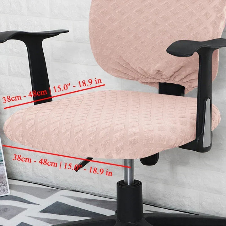 Pokrowiec na krzesło biurowe z elastycznego spandexu, pokrowce na siedzisko Jacquard, pokrowiec ochronny z siatki ananasowej, elastyczny ochraniacz na krzesło komputerowe