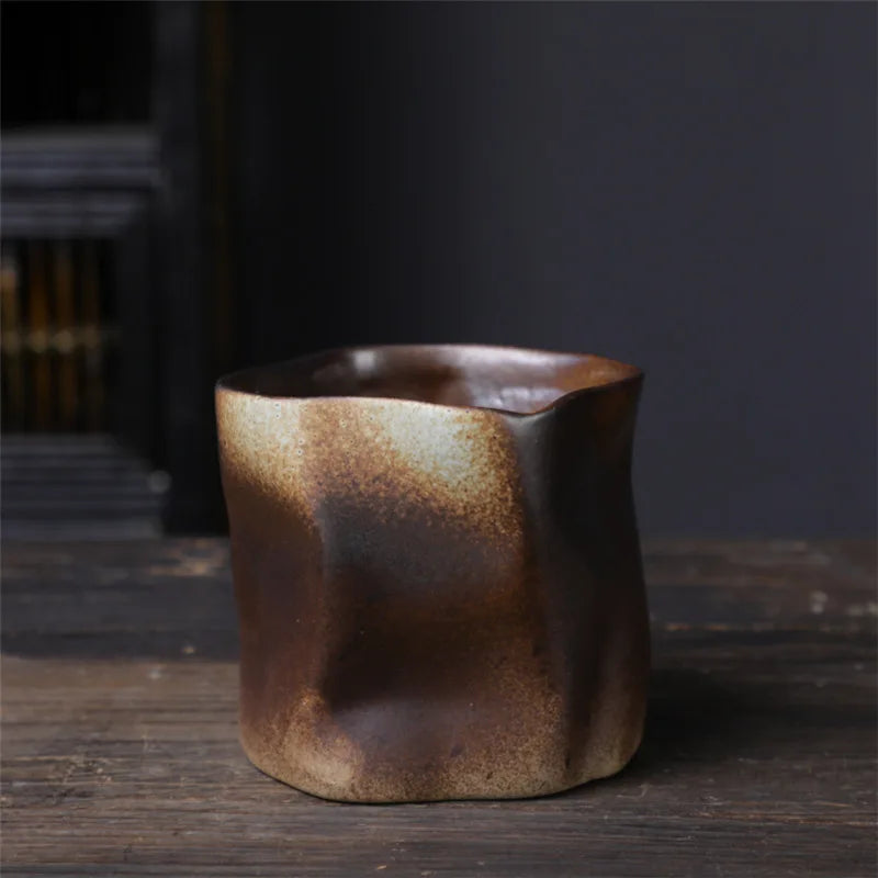 Nieregularny, skręcony kształt filiżanki 9.47 uncji/280 ml ceramiczna filiżanka do kawy i herbaty bez uchwytu polichromatyczne kreatywne ceramiczne kubki filiżanki retro