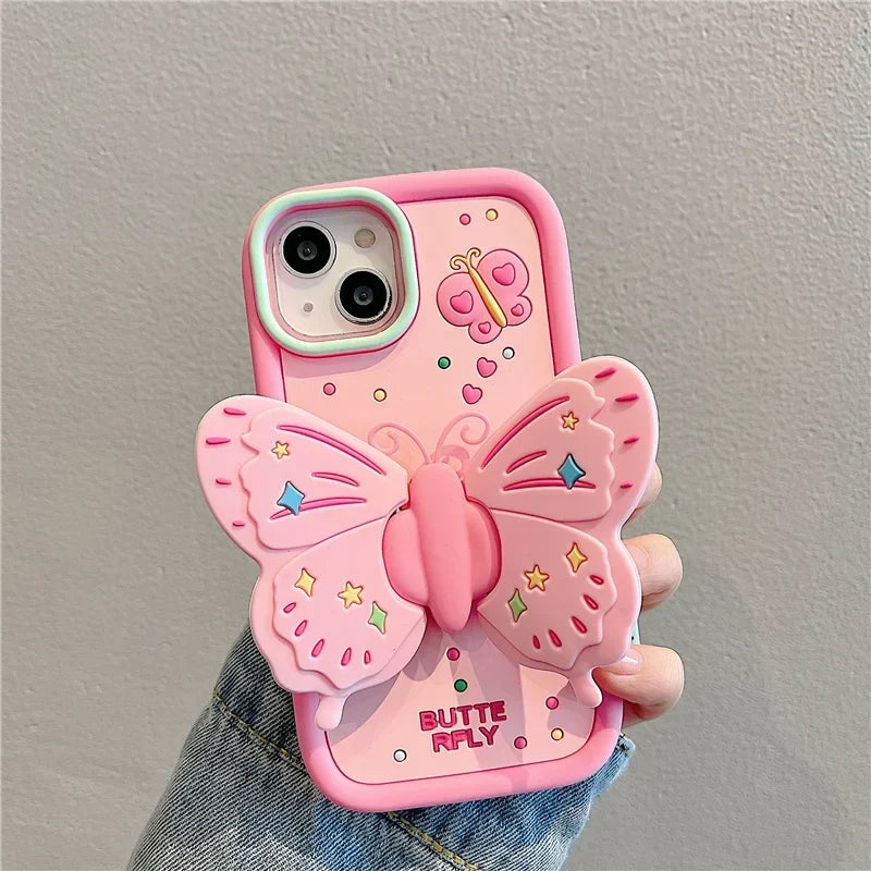 Urocza 3D Złożona Obudowa Motyla Ochronna do iPhone&
