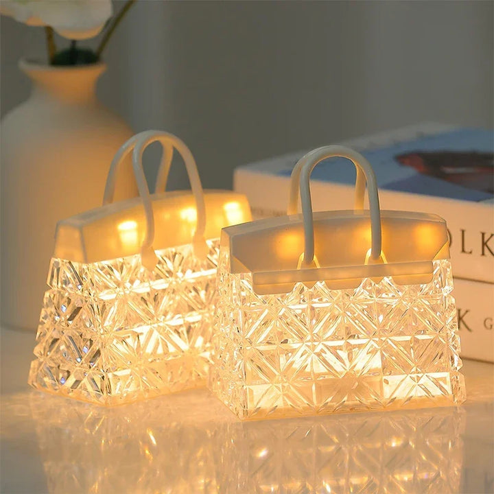 CrystalBag | Kreatywna Akrylowa Lampa Nocna w Kształcie Torebki
