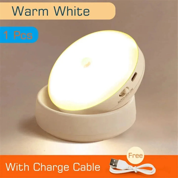 LumiFlex360 LED Nocna Lampa | Czujnik Ruchu | Obrót 360° | Ładowalna | Magnetyczna i Bezprzewodowa