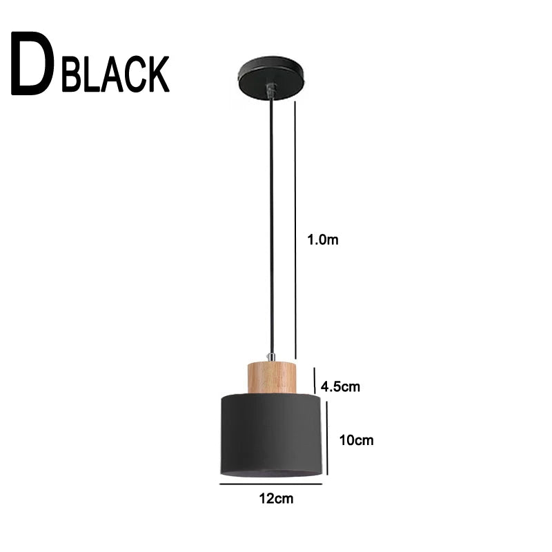 Nowoczesne Wiszące Lampy LED Nordic z Metalu i Drewna - Lampy do Jadalni i Kuchni