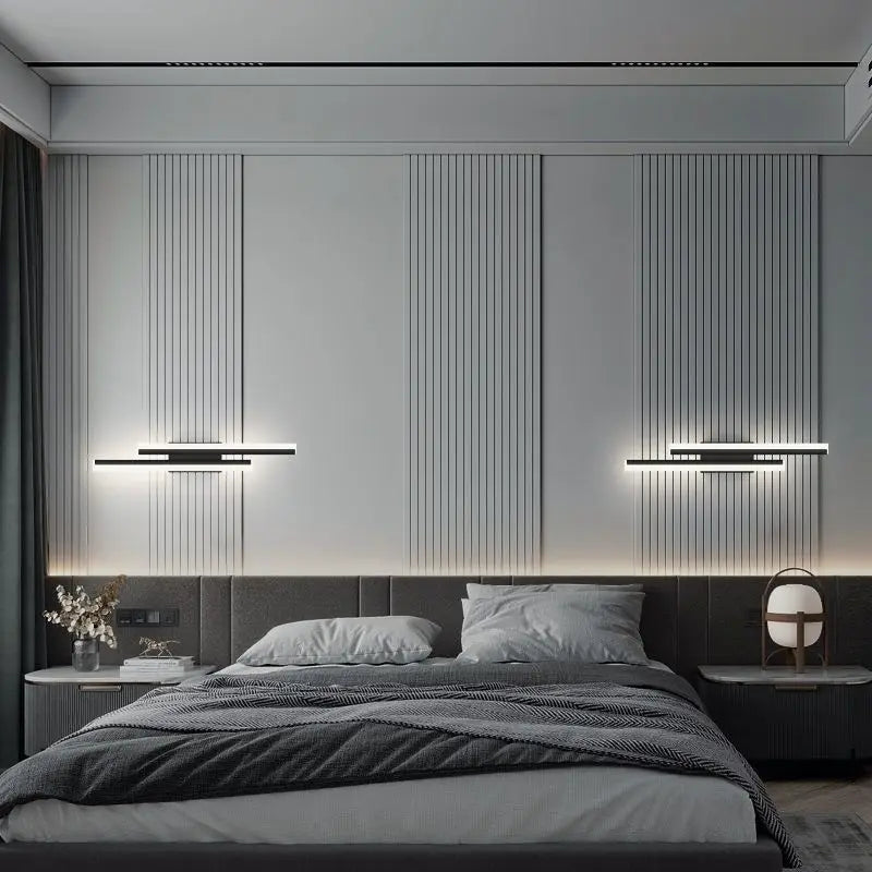Nowoczesna Lampa Ścienna LED: Czarna/Złota Akrylowa Lampa Dekoracyjna