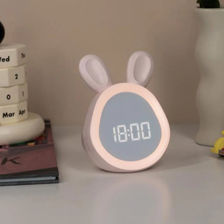 WakkerKonijn – Budzik dla dzieci z LED-owym nocnym światłem i zabawnym designem królika