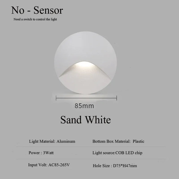 Nowoczesna wodoodporna lampa LED wpuszczana IP65 do oświetlenia zewnętrznego - 3W wbudowana lampa schodowa i balkonowa