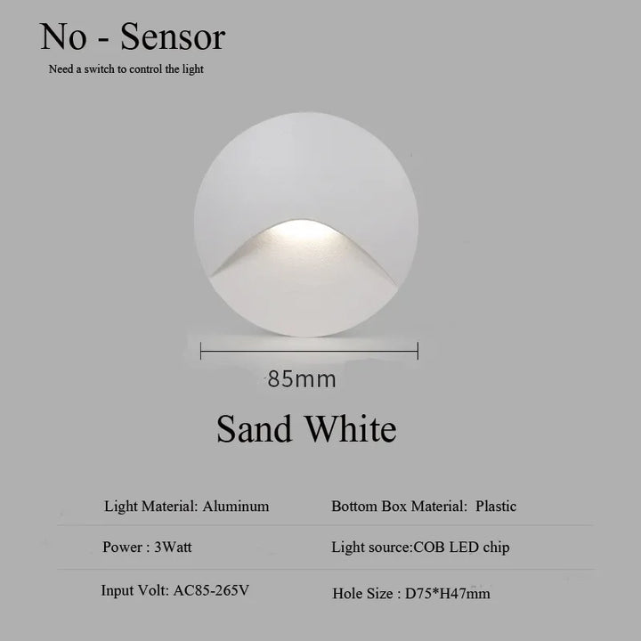 Nowoczesna wodoodporna lampa LED wpuszczana IP65 do oświetlenia zewnętrznego - 3W wbudowana lampa schodowa i balkonowa