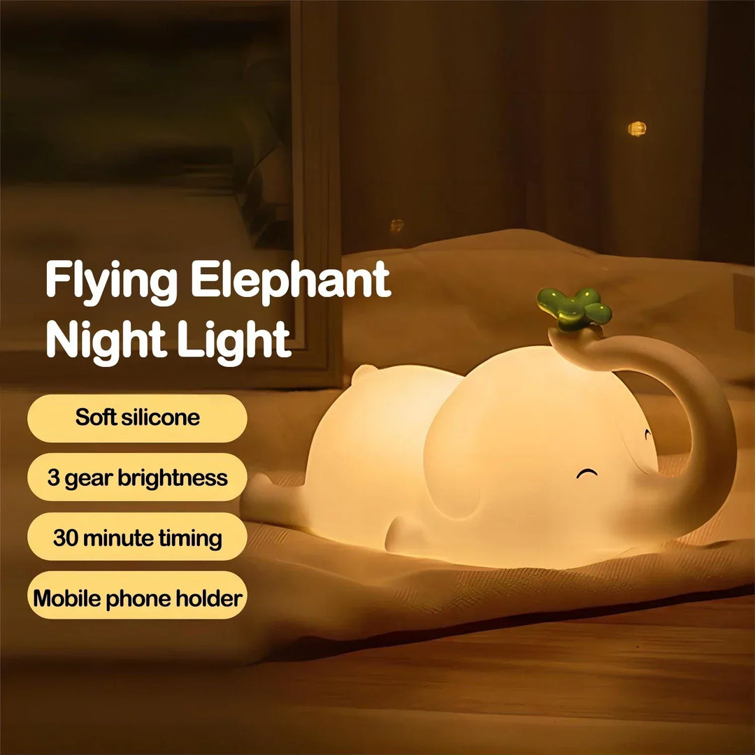 LumiDum LED Nocna Lampa | Miękki Silikon | 3 Poziomy Jasności | Przenośna i Ładowalna | 17,7 × 9,1 cm